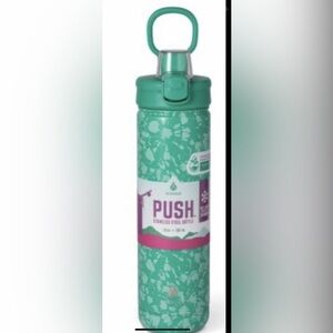 New Manna Push Water Stainless Steel Bottle 26 oz 768 ml Green Color